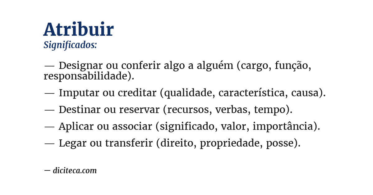 Significado de atribuir