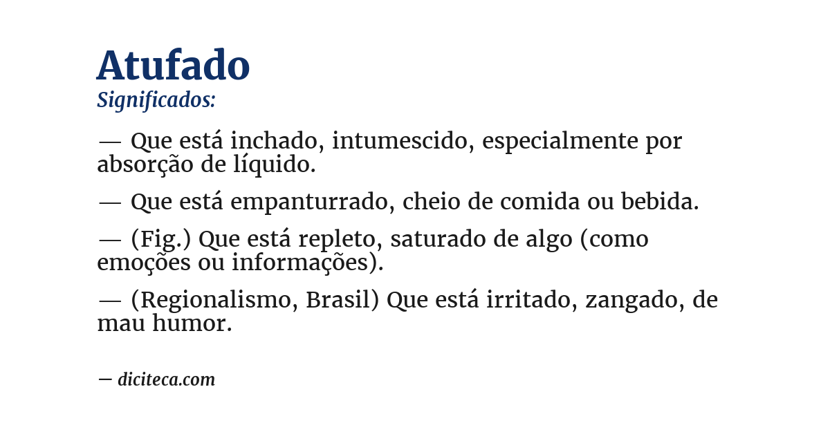 Significado de atufado