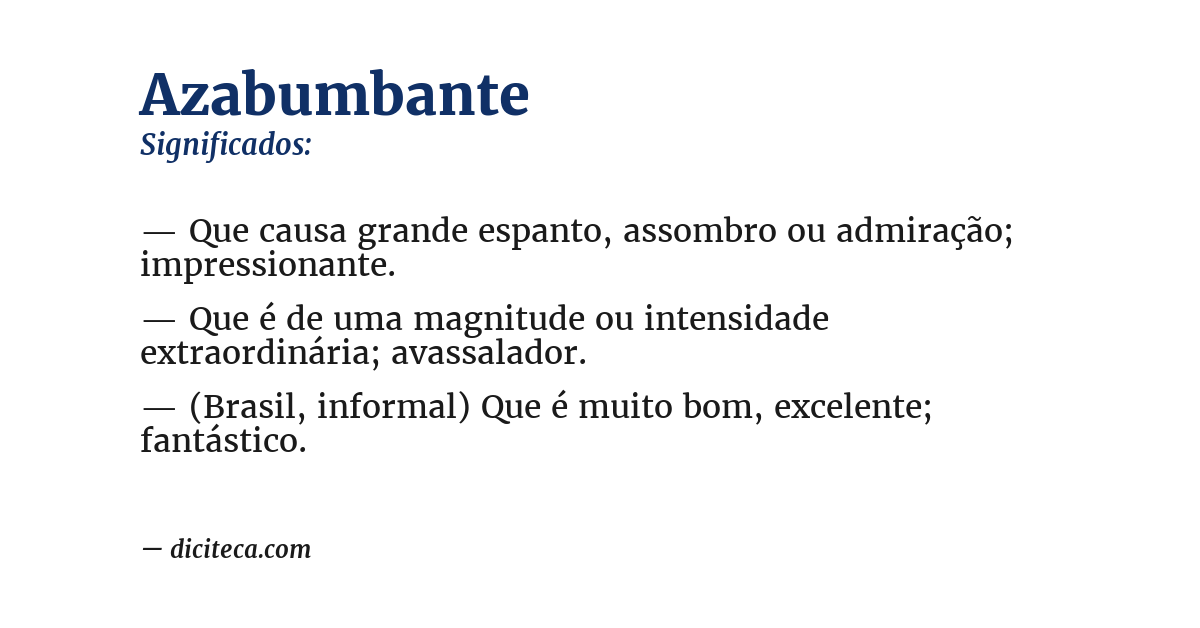Significado de azabumbante