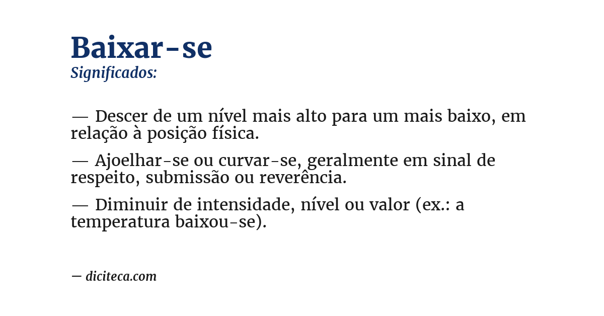 Significado de baixar-se
