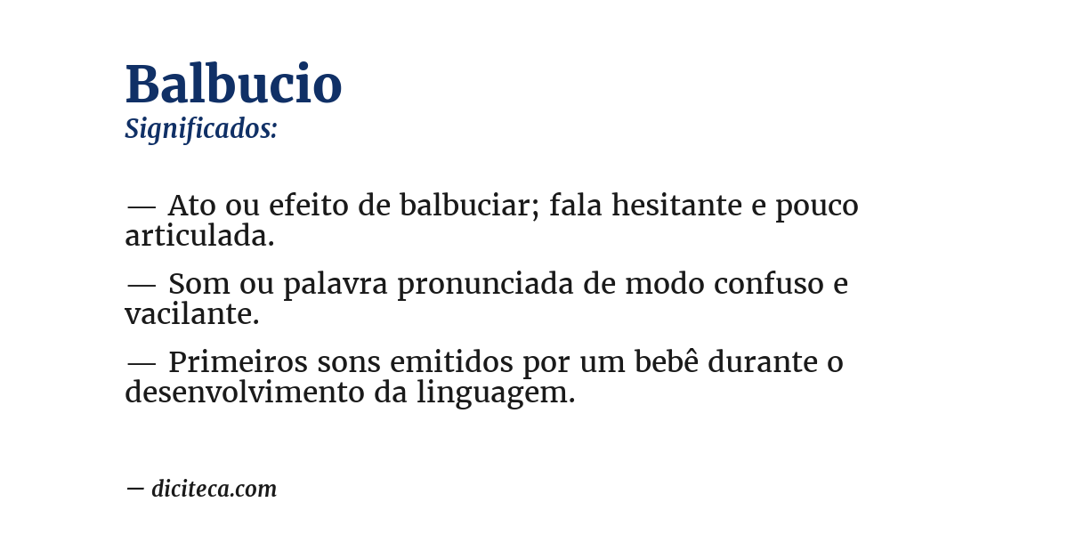 Significado de balbucio