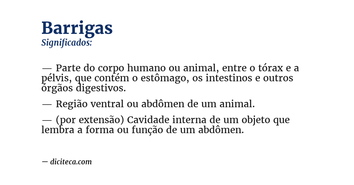 Significado de barrigas