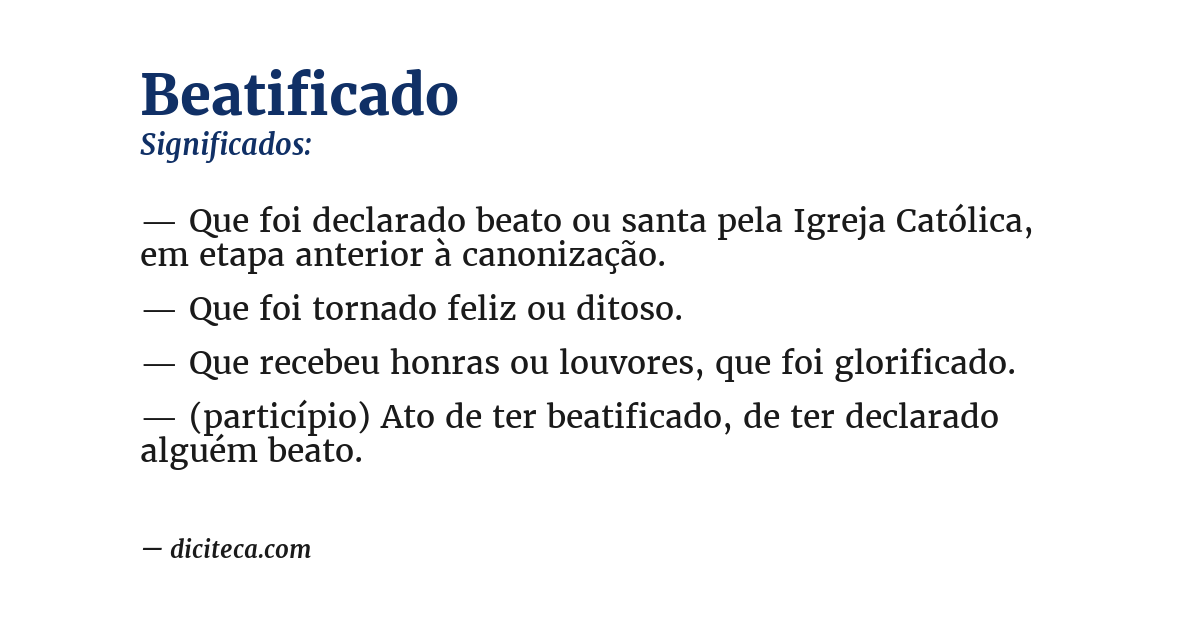Significado de beatificado