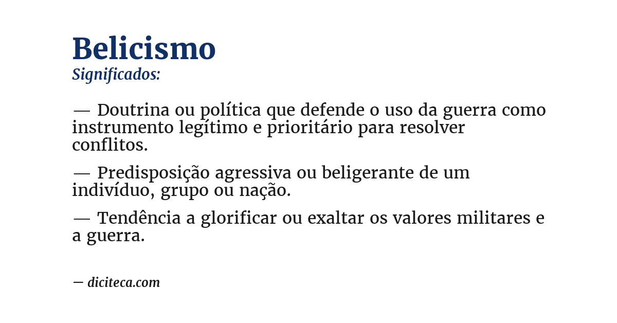 Significado de belicismo