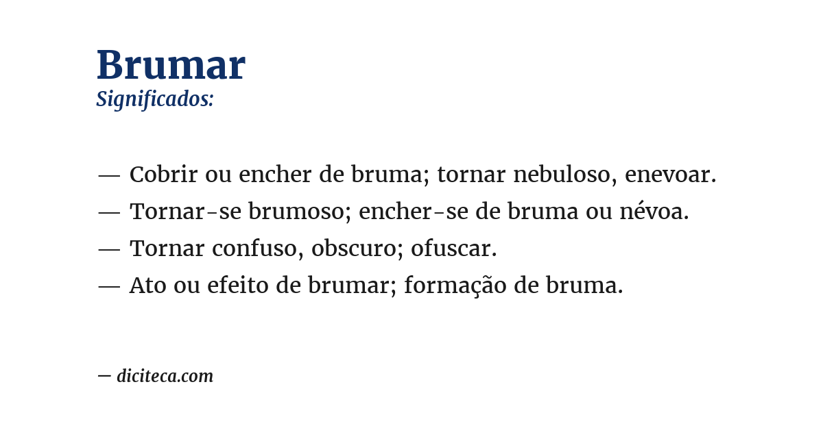 Significado de brumar