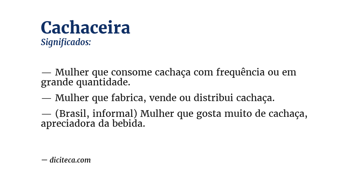 Significado de cachaceira