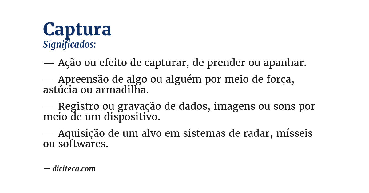 Significado de captura