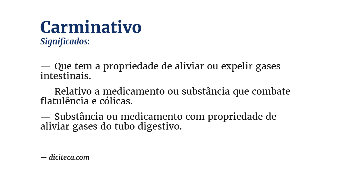 Significado de carminativo