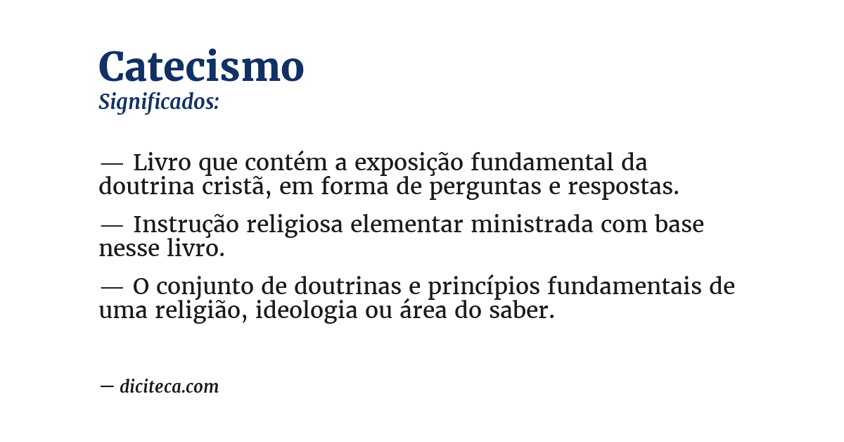 Significado de catecismo