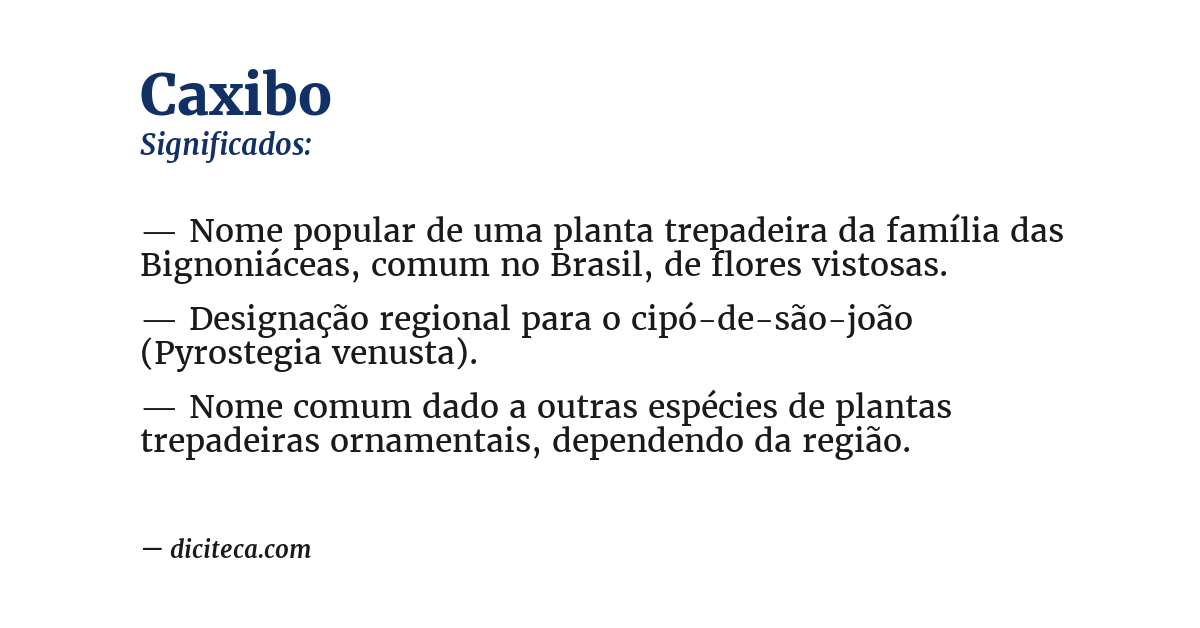 Significado de caxibo