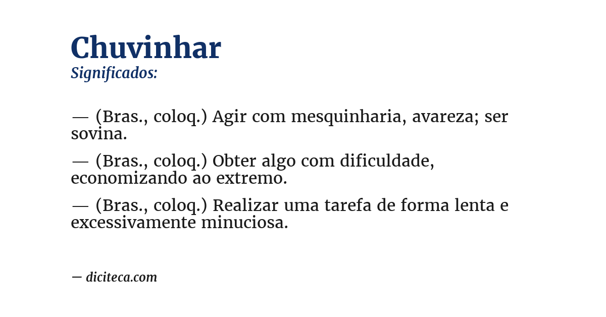 Significado de chuvinhar
