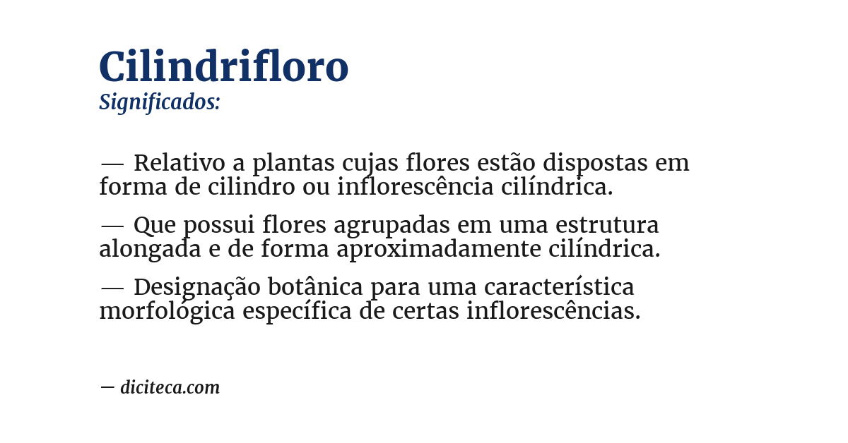 Significado de cilindrifloro