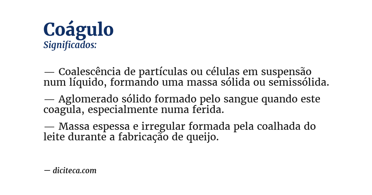 Significado de coágulo