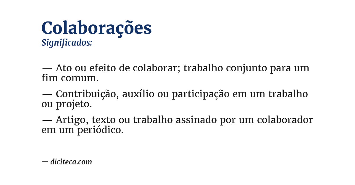 Significado de colaborações