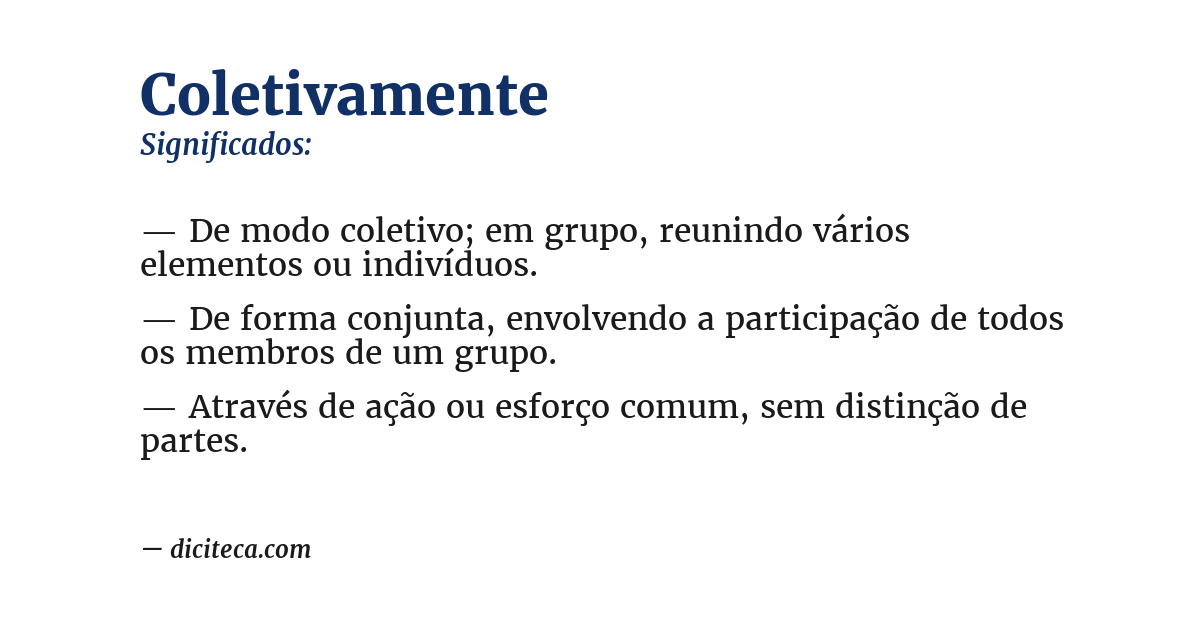 Significado de coletivamente
