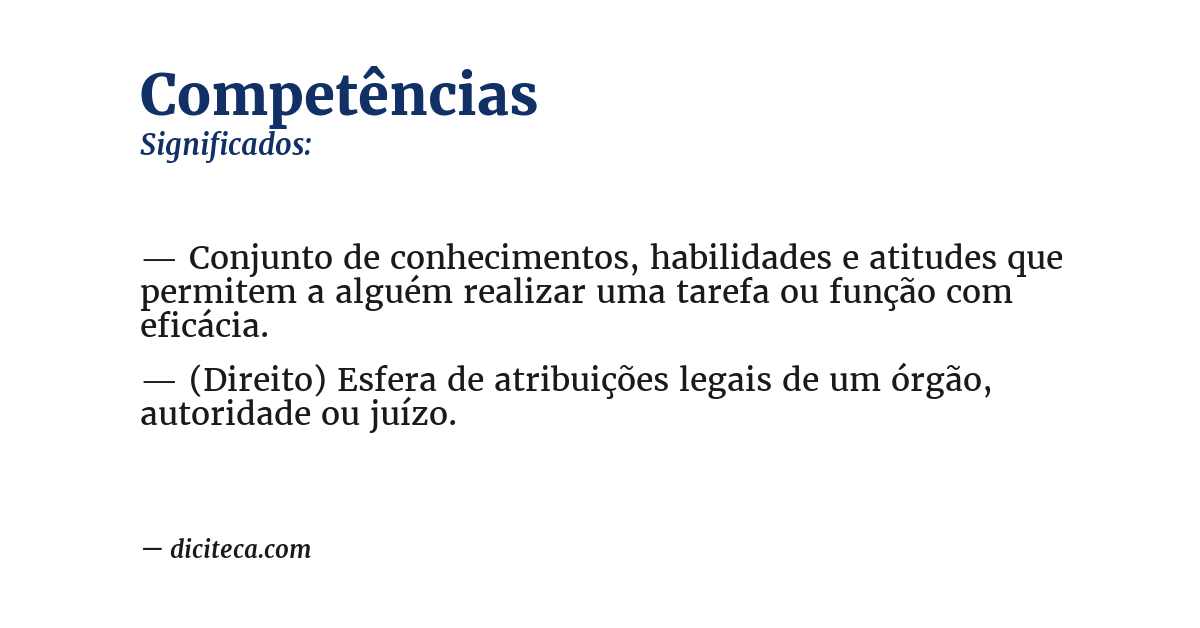 Significado de competências