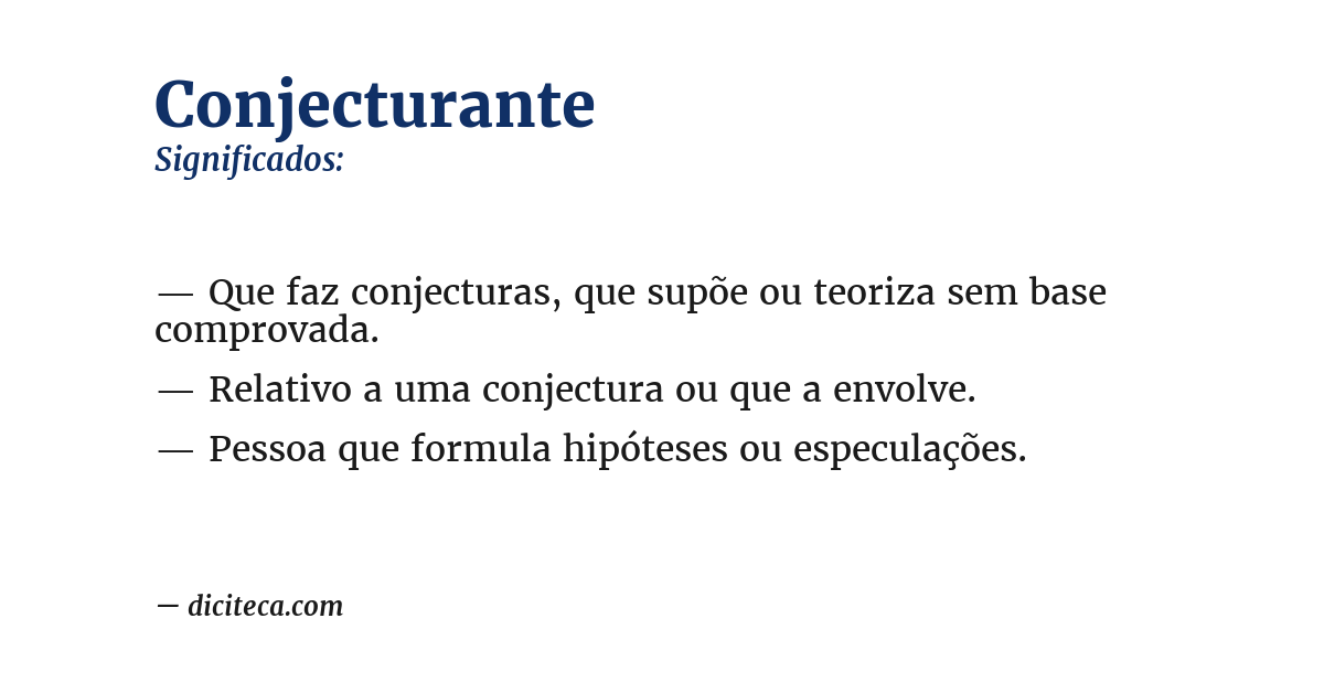 Significado de conjecturante