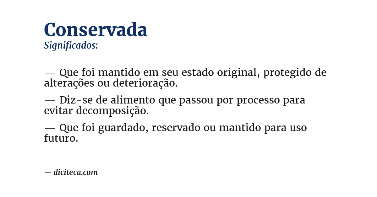 Significado de conservada