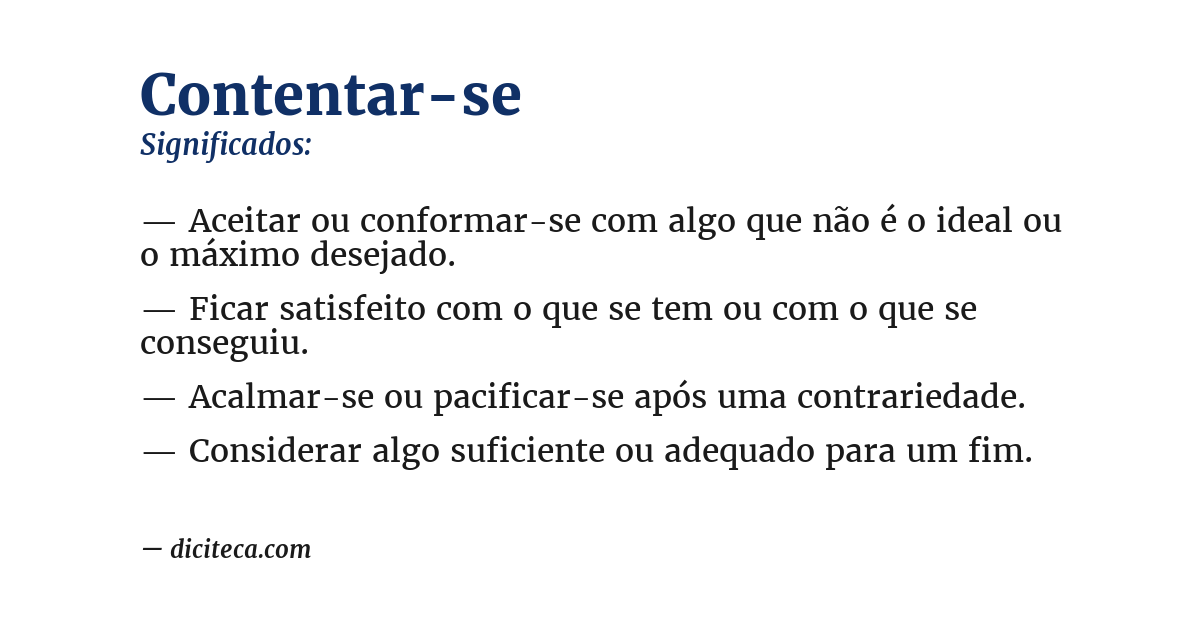 Significado de contentar-se