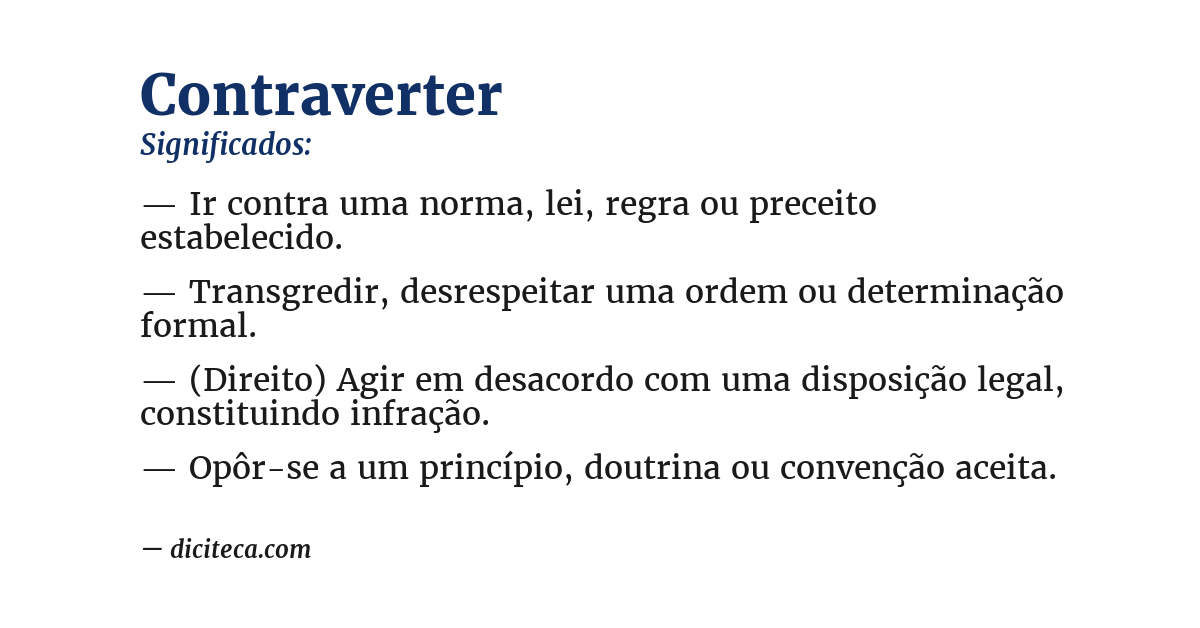 Significado de contraverter