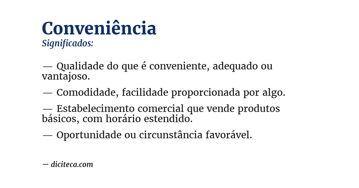Significado de conveniência