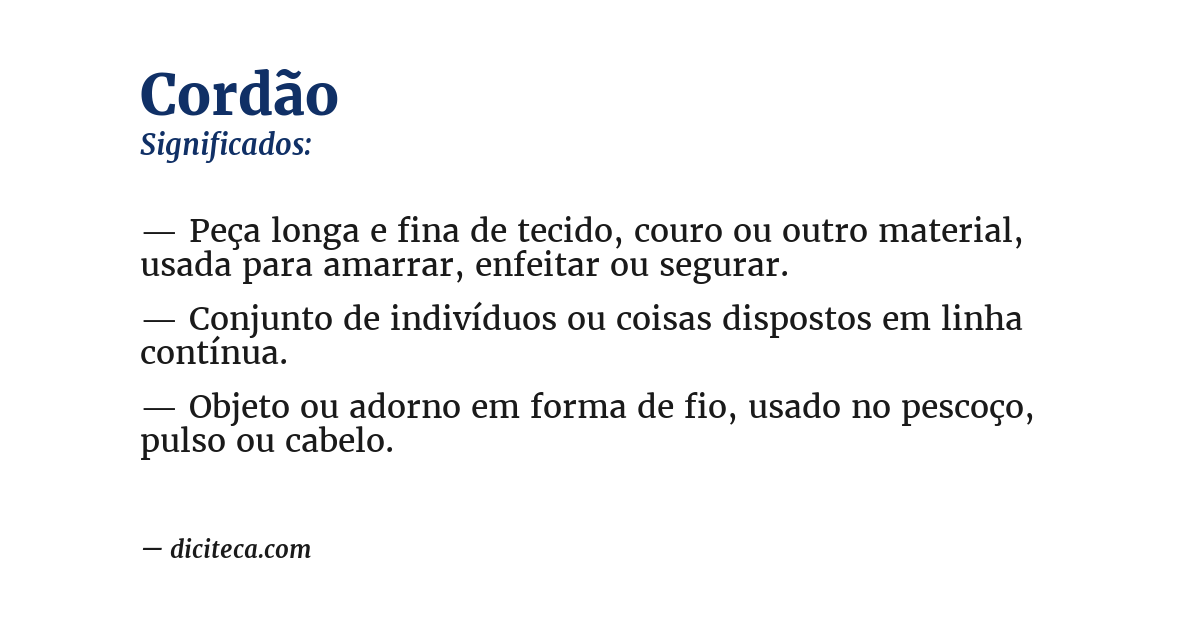Significado de cordão