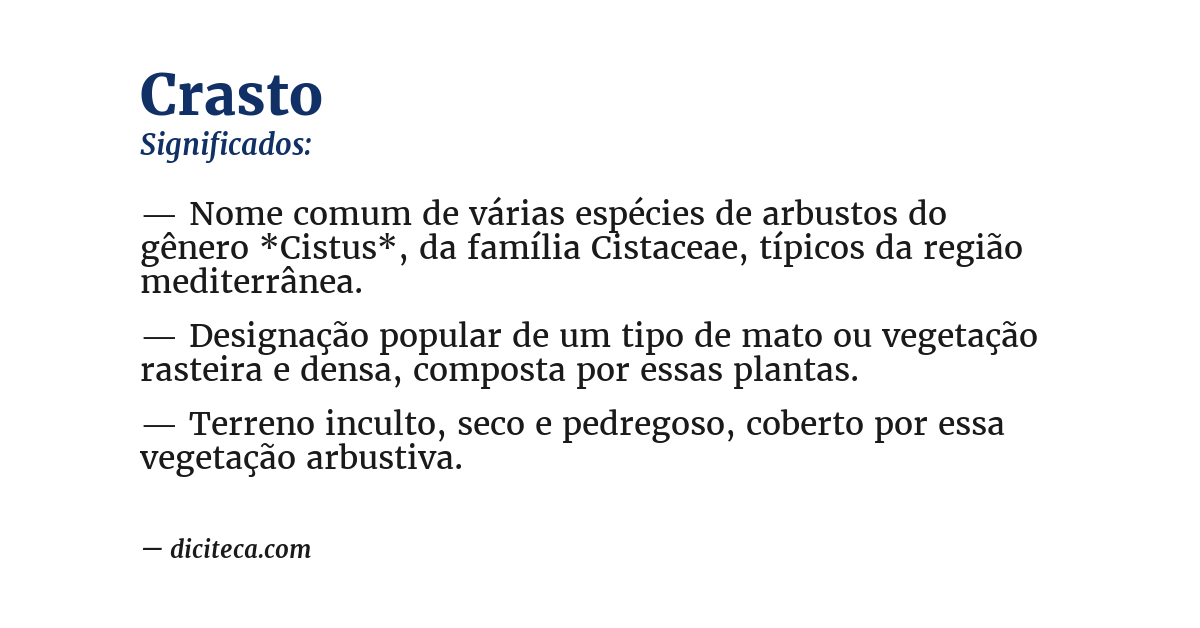 Significado de crasto