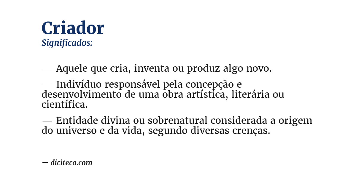 Significado de criador