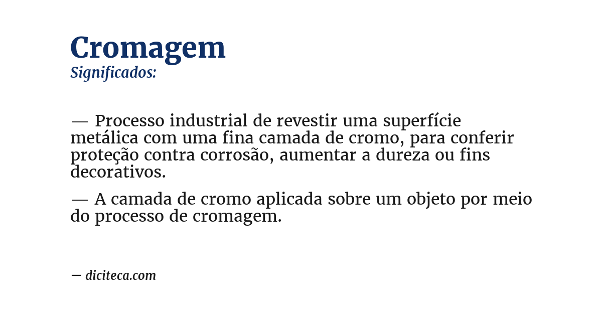 Significado de cromagem
