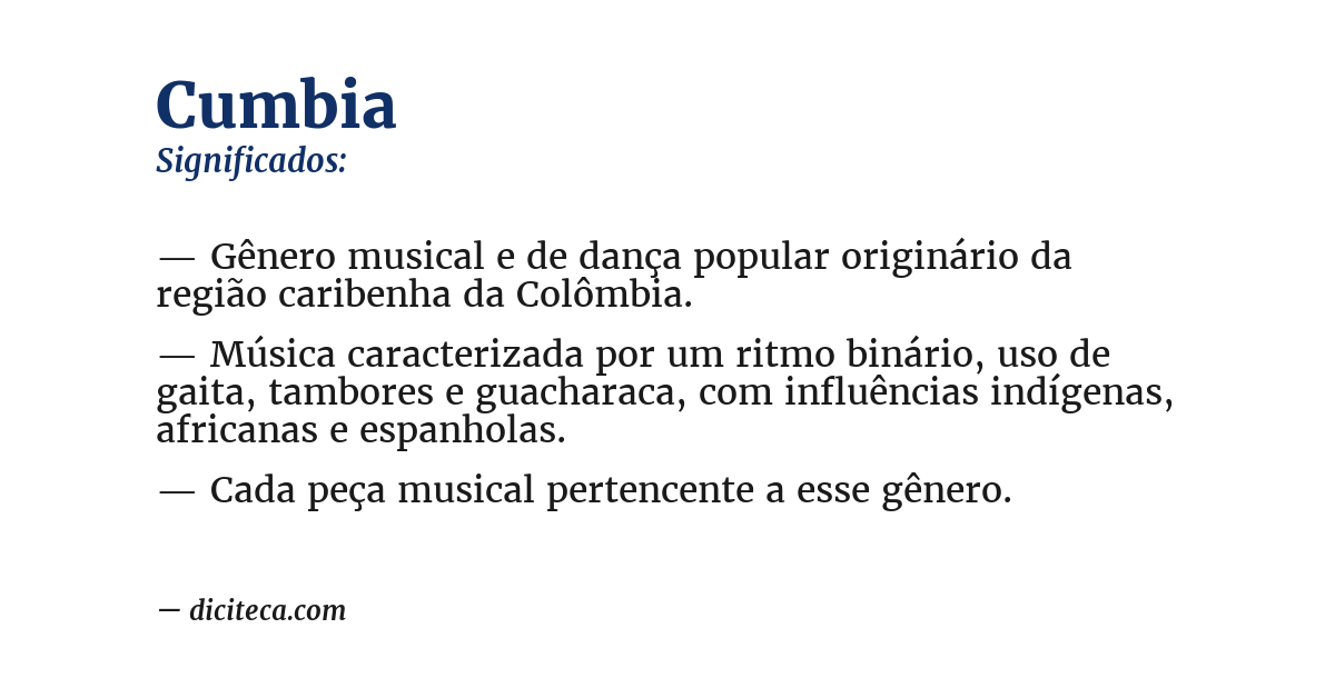 Significado de cumbia
