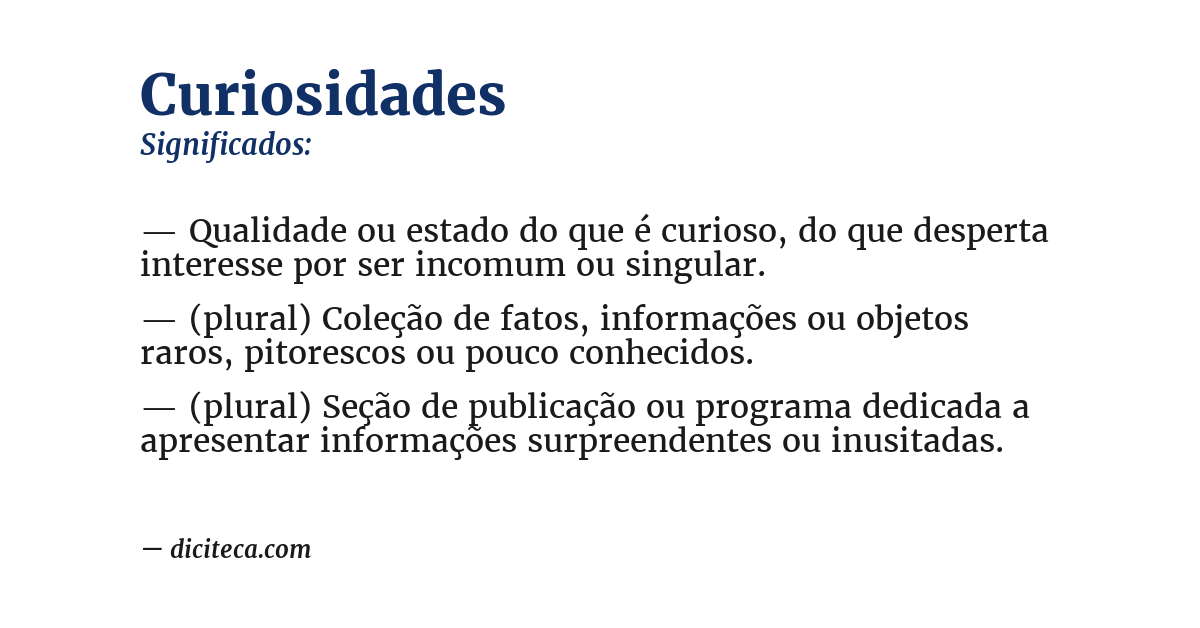 Significado de curiosidades