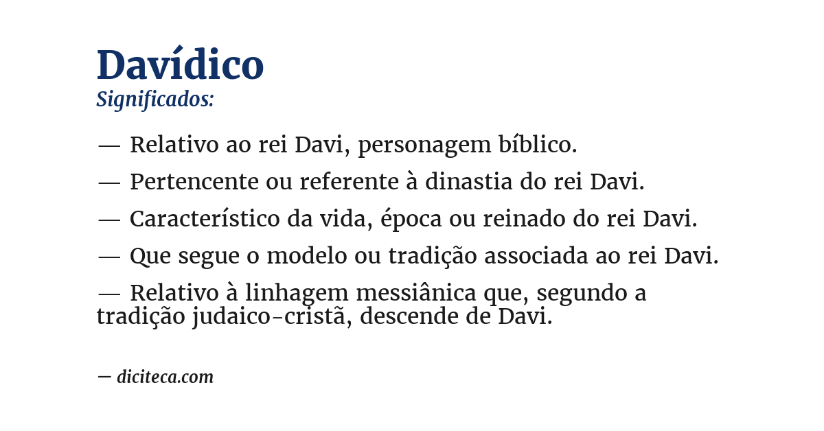 Significado de davídico