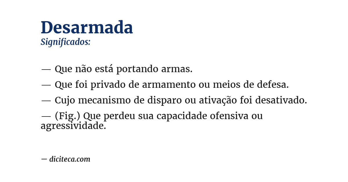 Significado de desarmada