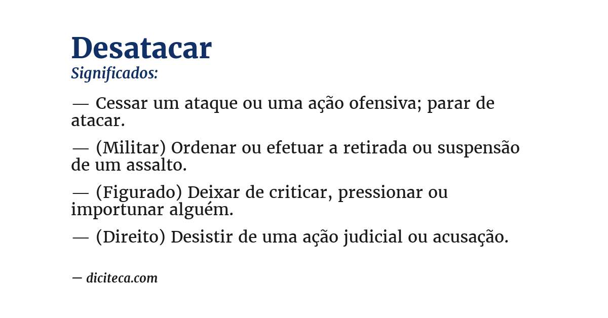 Significado de desatacar