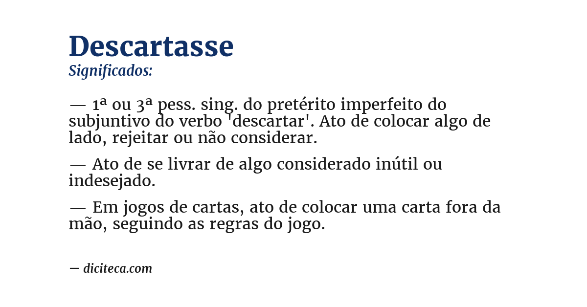 Significado de descartasse