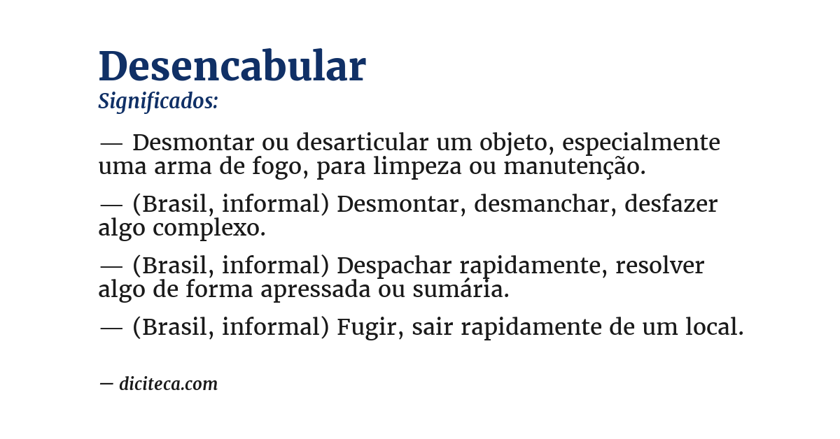 Significado de desencabular