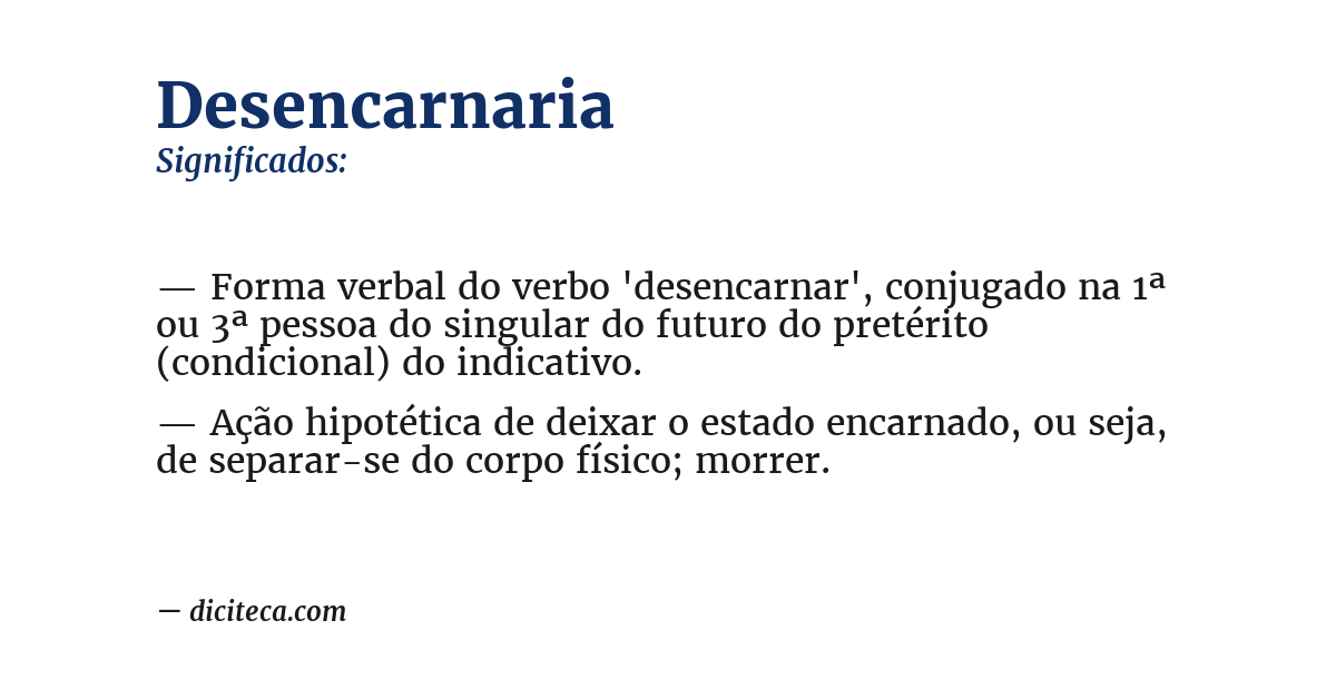 Significado de desencarnaria