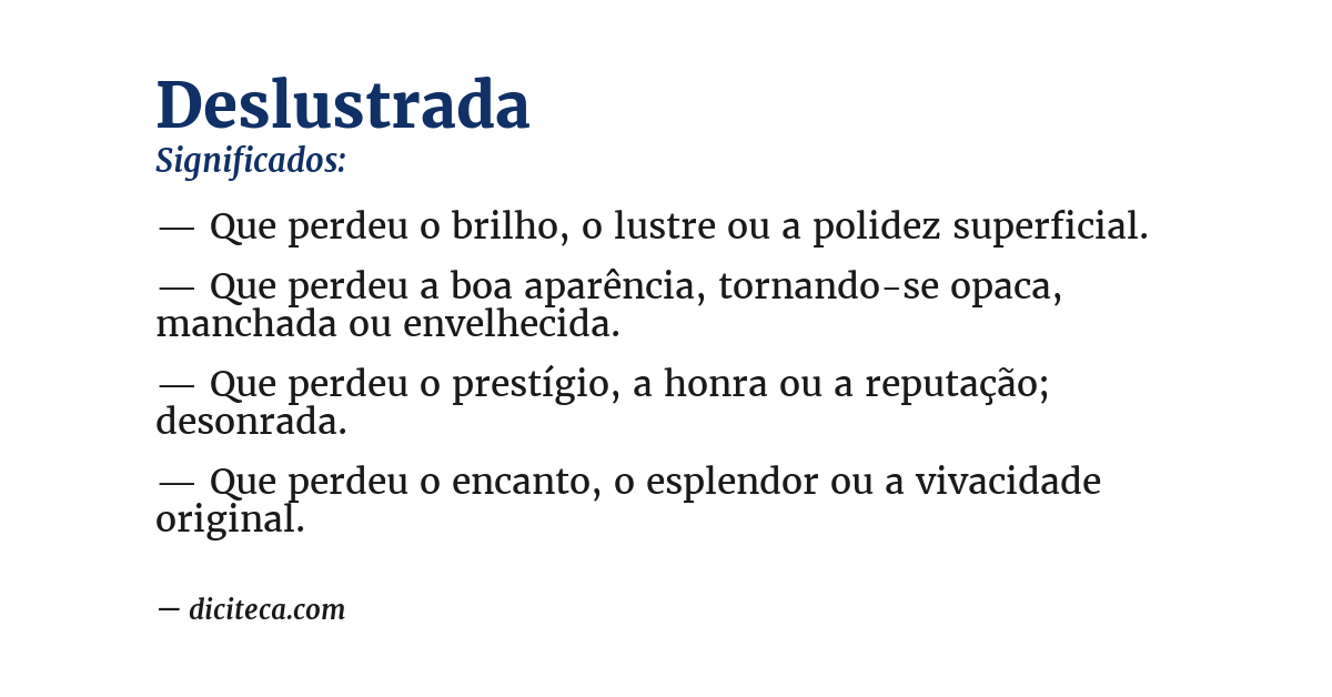 Significado de deslustrada
