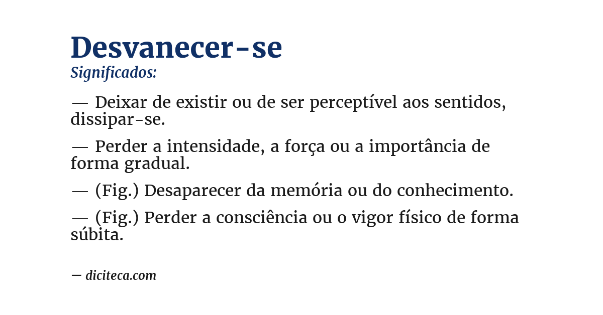 Significado de desvanecer-se