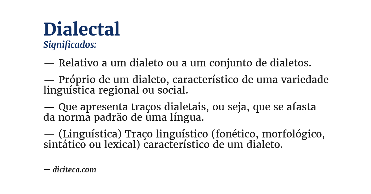 Significado de dialectal