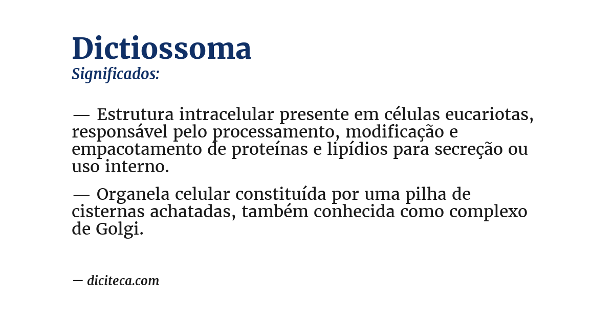 Significado de dictiossoma