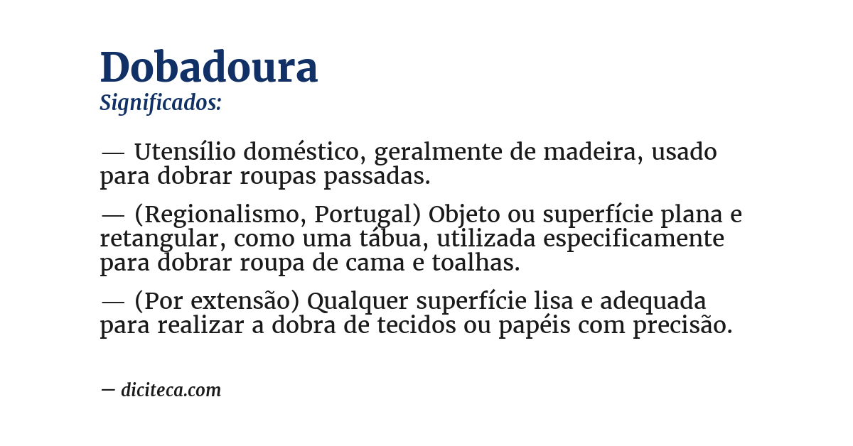 Significado de dobadoura