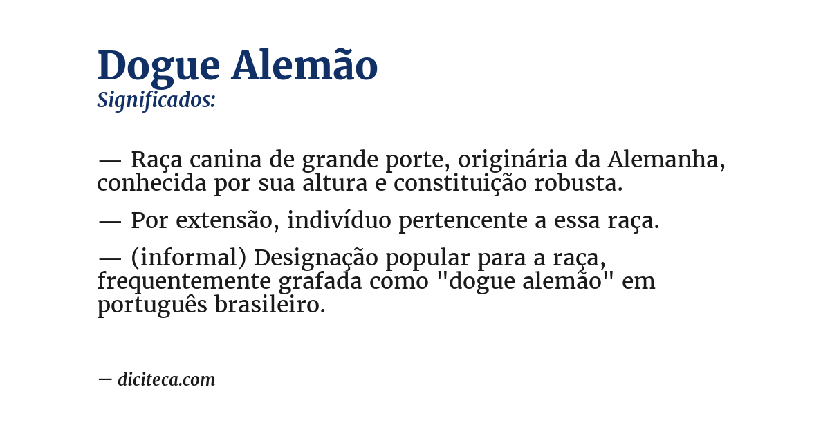Significado de dogue alemão