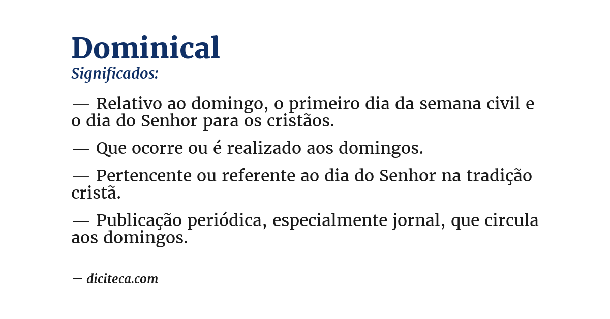 Significado de dominical