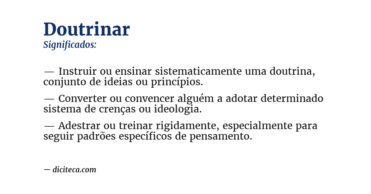Significado de doutrinar