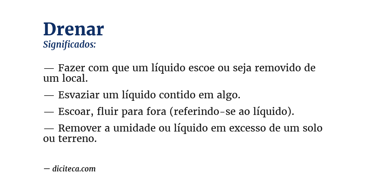 Significado de drenar