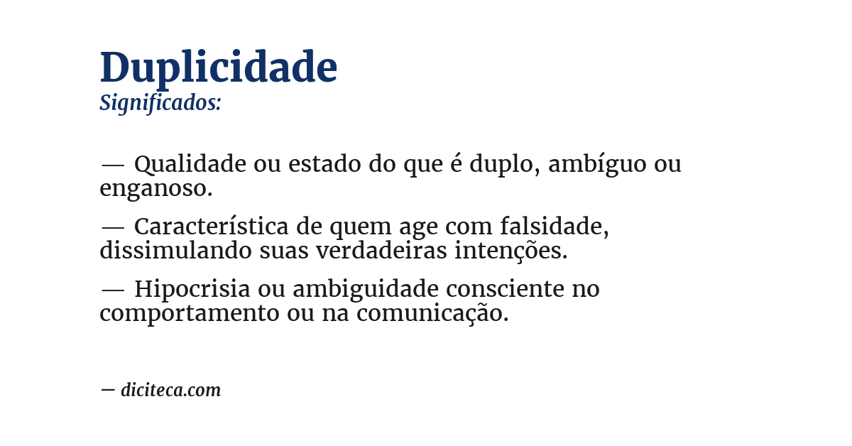 Significado de duplicidade