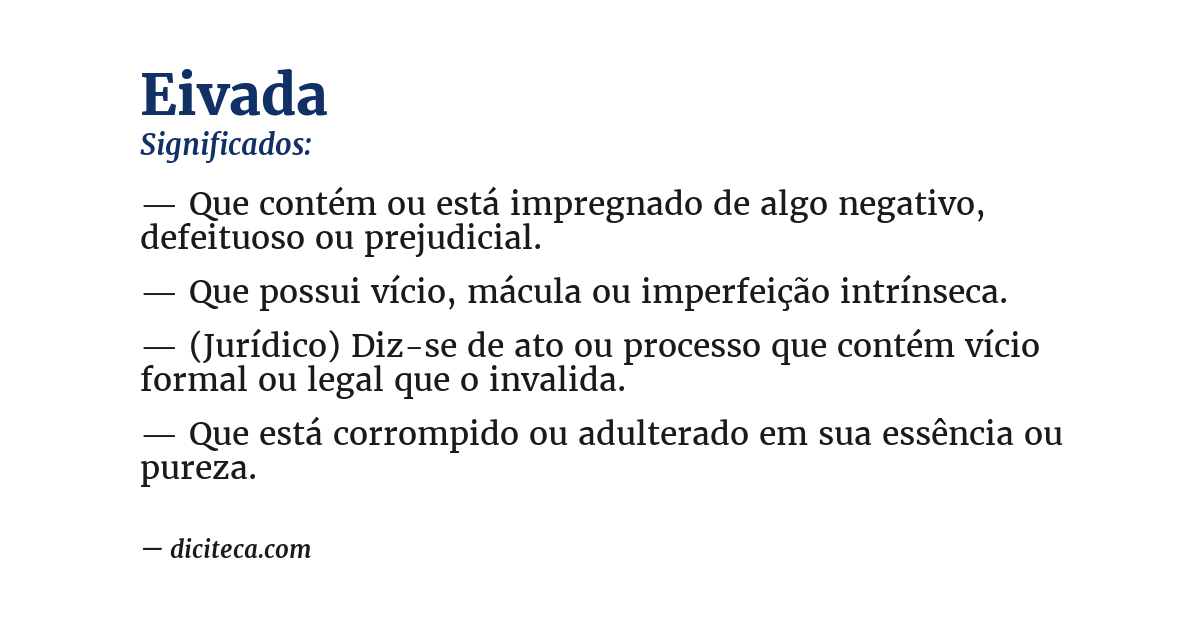 Significado de eivada
