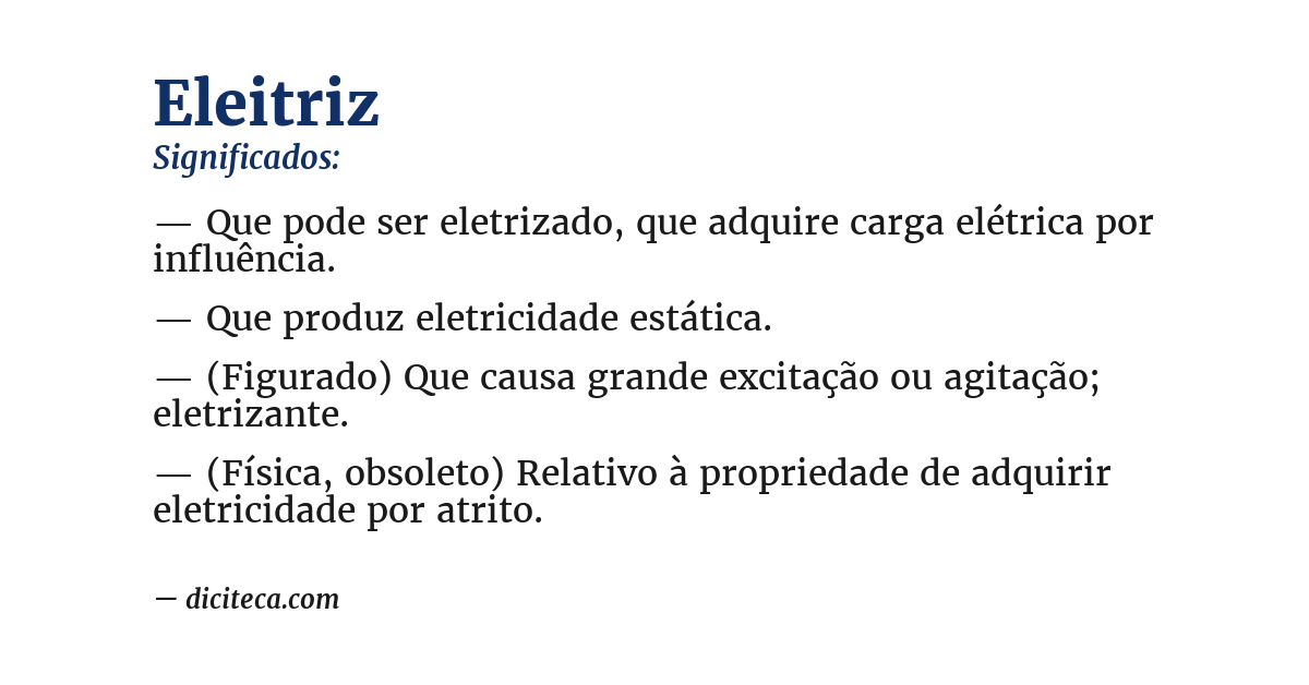 Significado de eleitriz