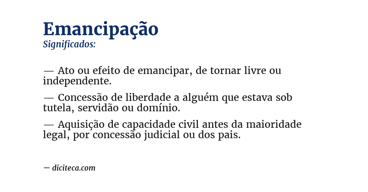 Significado de emancipação